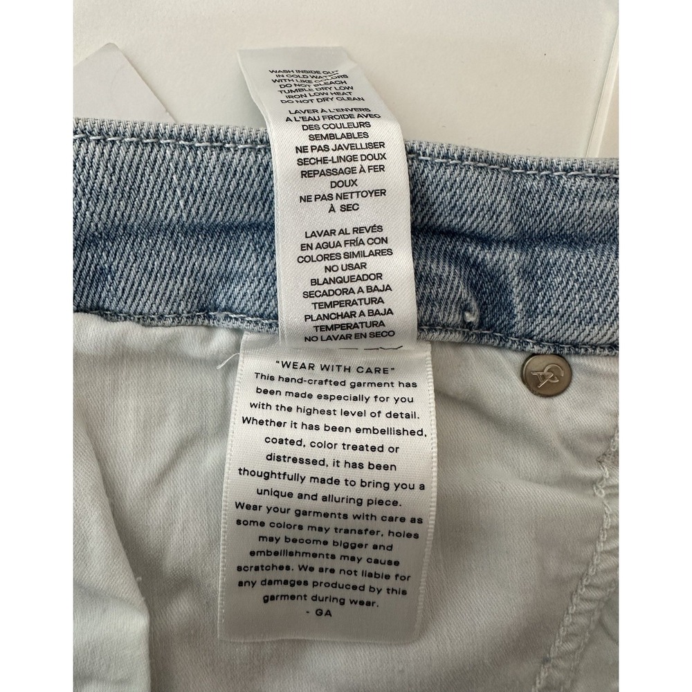 New Good American Jeans GOOD LEGS CROPPED Women's Size 18 Plus Blue Distressed - Picture 6 of 11